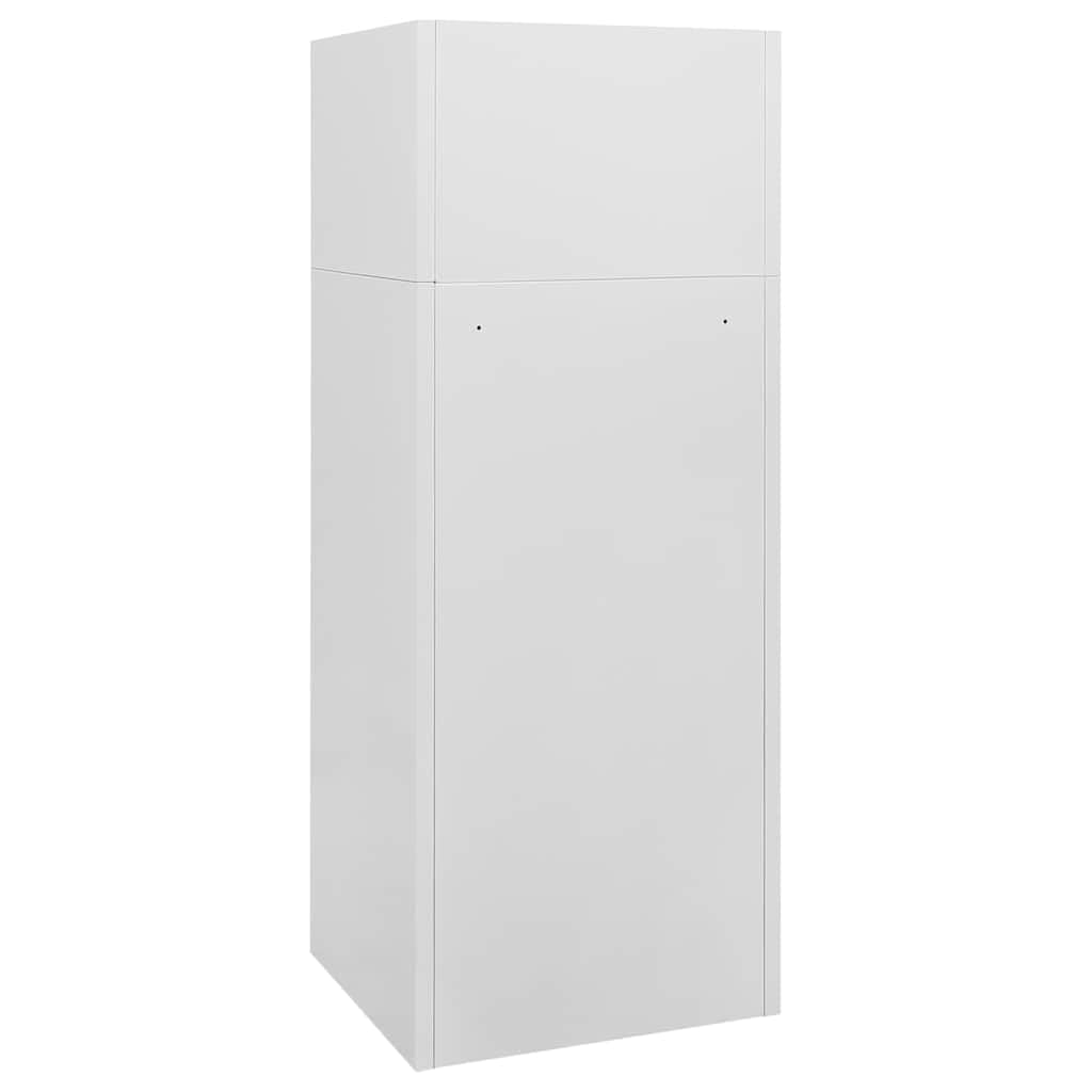 Sattelschrank aus Stahl 53x53x140 cm, abschließbarer Spind für Reitsportausrüstung, Pferdezubehör Schrank mit höhenverstellbarem Sattelhalter, Hellgrau