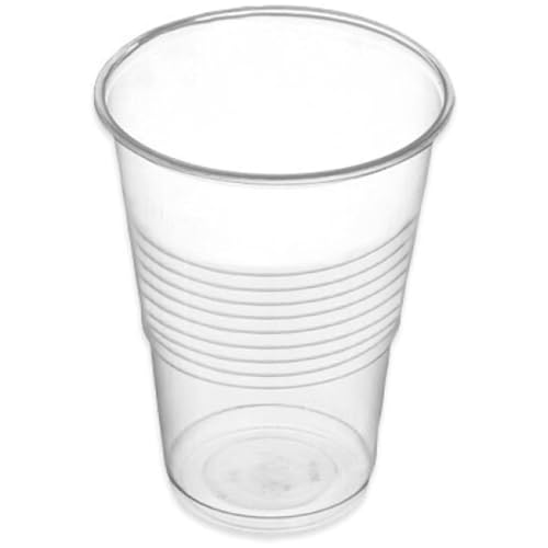 Acan Tradineur - Pack de 200 Vasos Reutilizables de plástico, 100% reciclables, Extra Resistentes, higiénicos, apilables - 8,5 x 7 cm - 200 ml