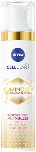 NIVEA LUMINOUS630 - Tratamiento de día antimanchas líquido, cuidado facial con SPF 50, tiamidol, ácido hialurónico y vitamina E, protege contra el envejecimiento de la piel causado por la luz (40 ml)