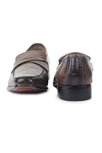 Image of LIBERTYZENO Mens Hornback Print Genuine Leather Lace Up Oxford Dress Shoes