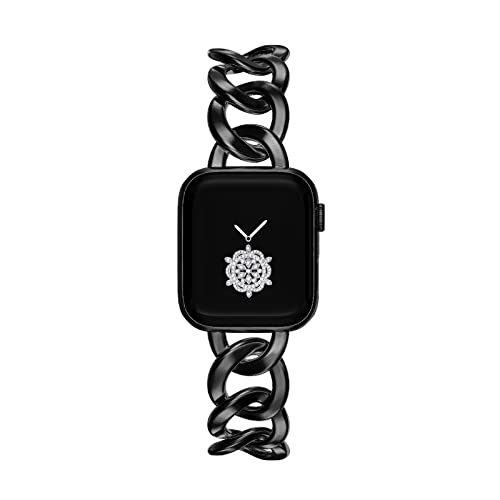 Kolgios 38/40/41mm 42/44/45mm Cool Women Chain Smartwatch Bands Compatible for Apple Watch Bands Series 9/8/7/6/SE/5/4 Stylish Replacement Watch Strap for Iwatch 9/8 Bracelet Gift To Her