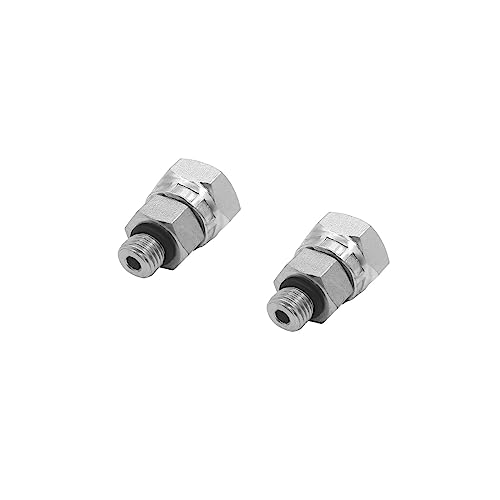 Image of (2-PACK) 6900-04-06-O Hydraulic Hose Adapter Fitting 1 /4 inch Male O-Ring Boss (7 /16 inch-20UNF)x3 /8 inch NPSM Female Pipe Swivel (3 /8 inch-18NPSM) SAE Straight Pipe Joints Tube Connector Carbon Steel