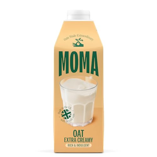 MOMA - Extra Creamy Oat Drink - 750ml 100% Plant-Based & Vegan Made with British Oats for Superior Indulgent Rich & Creamy Taste No Added Sugar - Enriched with Vitamins