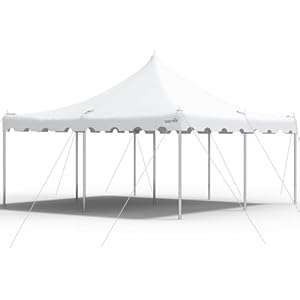 Quictent 20x20 Pole Party Tent Heavy Duty Fire Retardant Weekend Canopy Easy Set Up with 50 Person Capacity, Outdoor Canopies for Parties, Weddings, and Events (No Sides,White) White 20x20ft