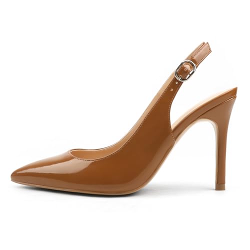 Image of JOY IN LOVE Womens Slingback High Heels Stiletto Pointed Closed Toe Pumps