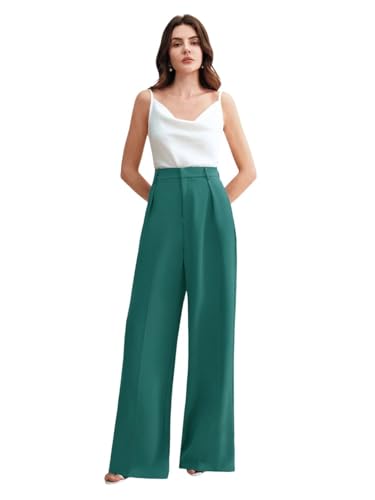 Image of KOTTY Women's Elegant High-Waist Wide-Leg Trousers for Office & Casual Wear
