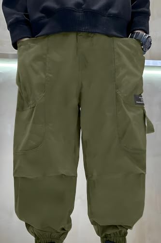 Pantalones cargo casuales verdes para niños de 5 a 14 años de estilo militar 7