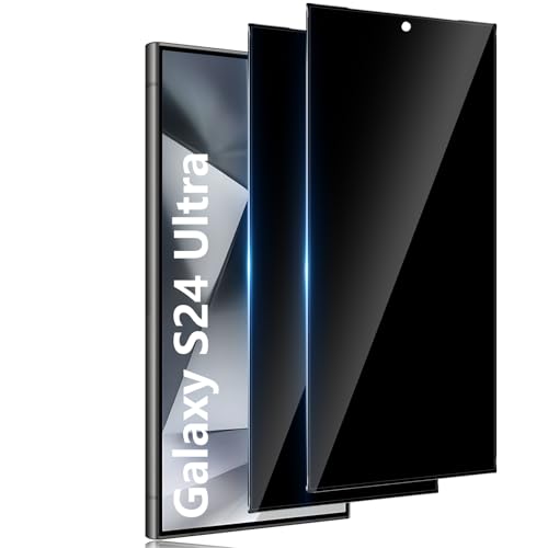 TUTUO for Samsung Galaxy S24 Ultra Privacy Screen Protector 2 Pack Anti-Spy 9H Tempered Glass Ultra Resistant Anti-Scratch Bubble Free Case Friendly HD Protector Film