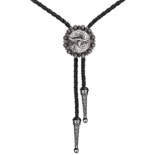 Cravate Bolo tête de bovin en cuir véritable pour costume élégant