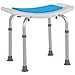 HOMCOM Shower Chair, Adjustable Height Shower Stool with Aluminium Frame and Non-Slip Feet, Bathtub Stool Seat for Elderly Disabled Handicap, Blue