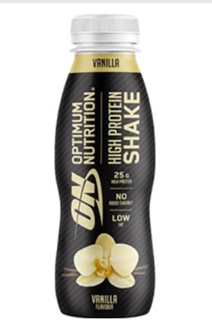 High Protein Shake Bottles, Ready To Drink Healthy Snacks, No added sugars, low fat , Post Workout Snack for Men and Women, Vanilla Flavour, 12X330 ml, Packaging may vary
