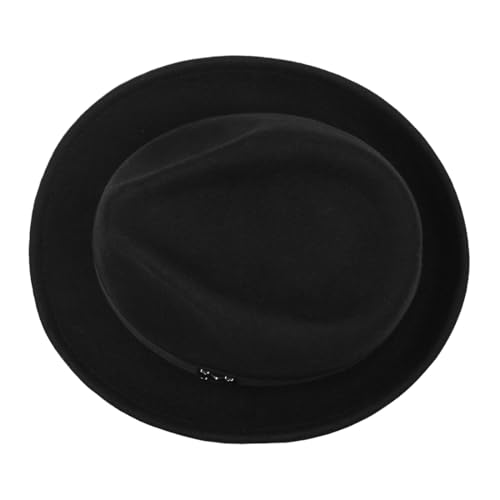 Image of FREEBIRD99 100% Wool Felt Panama Fedora Hat Short Brim Trilby Flat Hat for Men Women