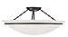 Livex Lighting 4825-04 Newburgh - Three Light Semi-Flush Mount, Black Finish with White Alabaster Glass