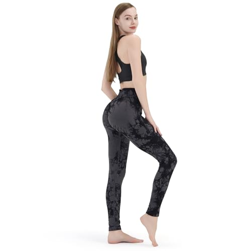 feitycom Leggings femininas esportivas com estampa de cintura alta para academia, ioga, exercícios d