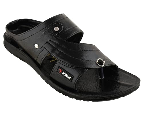 Image of Poddar PU Slippers for Men | Premium Daily Use Footwear | Comfortable Soft Sole Anti-Skid Sandals | Stylish Lightweight Casual Chappal for Office, Home & Outdoor Use