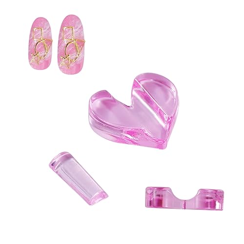 IWOWHERO Nail Art Decorations Tools Sets Nail Art Moulds Heart Shape Base Stick Easy for DIY Manicure