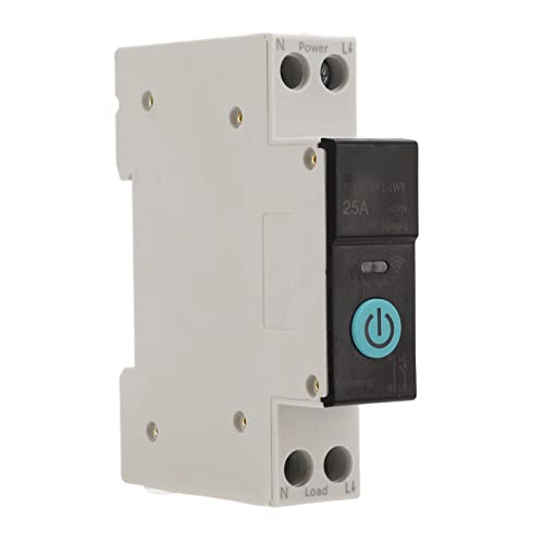 Interruptor Medidor Energia - WIFI Inteligente Interruptor - Control Remoto de Teléfono Móvil Inalámbrico y Función de 3 Modos de Sincronización- Compatible con Alexa, Google Home, TUYA App - 25A