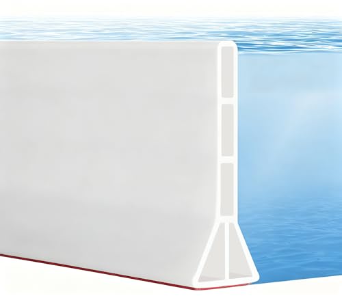 AiVeUao 4 High Shower Threshold Water Dam 67 Long Collapsible Shower Water Splash Guard Self-adhesive Shower Barrier
