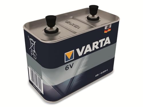 VARTA Piles 435, Pile Bloc 4LR25-2, lot de 1, Alcaline, 6V, compacte et puissante pour éclairage de chantier / lampe de chantier / dispositifs de sécurité / projecteur portable