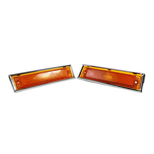 A-Team Performance - Front Side Marker Light Lens Set - Compatible With 81-91 Chevrolet C10 C20 C30 Gmc C1500 C2500 Amber #TOP1