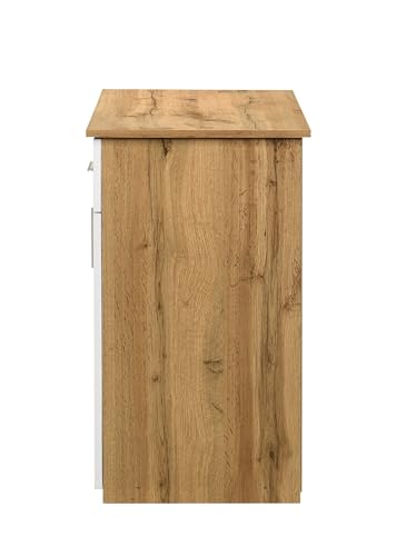 Image of DeckUp Nobu Home Engineered Wood Study Table and Office Desk (Wotan Oak & White, Matte Finish)