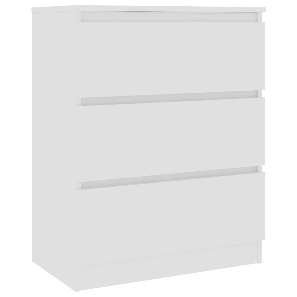 Kredens biały 60 x 35 x 76 cm, materiał drewnopochodny, z 3 szufladami, wszechstronne miejsce do przechowywania do salonu, korytarza, biura, nowoczesna konsola do jadalni i kuchni