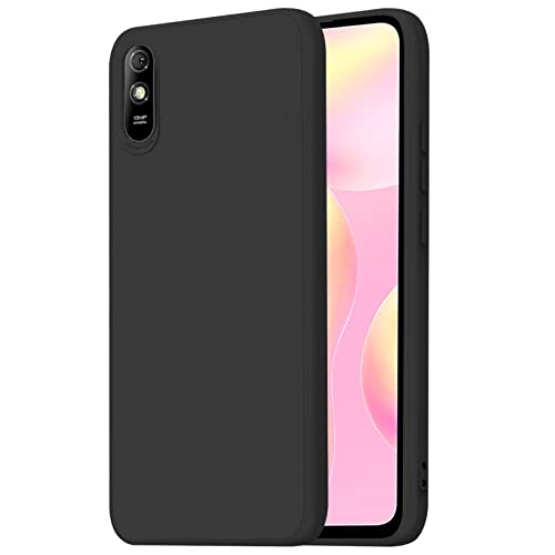 TBOC Funda de Gel TPU Negra Compatible con Xiaomi Redmi 9A - Xiaomi Redmi 9AT [6.53 Pulgadas] Carcasa de Silicona Ultrafina y Flexible para Teléfono Móvil Cover