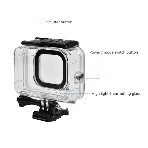 Image of Waterproof Housing Case, Clear, 40m /130ft Depth Compatible with Hero 9-13, Transparent PU Material with Sealing Ring (YH-GOPRO-40)