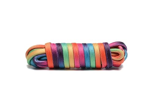 ROCKMARK Round Boot Laces [1 Pair] Heavy Duty and Durable Shoelaces for Women Boots, Work Boots & Hiking Shoes (Rainbow Gradient Size:55inches/140cm)