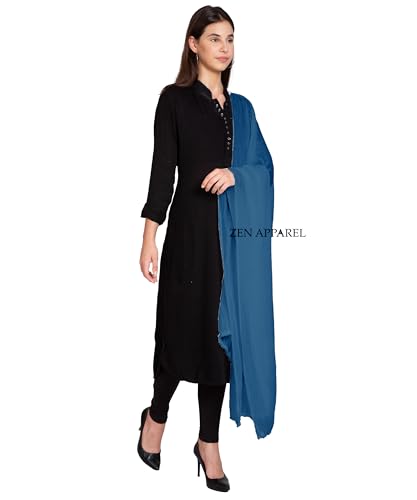 Image of Zen Women's Solid Premium Cotton Dupatta 2.25 Meters 100% Pure Cotton