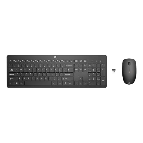 HP 230 Black Chicklet Wireless USB Keyboard and Mouse Set wi...