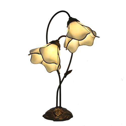 errzom Tiffany Style Stained Glass Table Lamp with 8-inch Wide