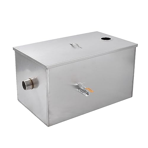 Commercial Grease Trap, Stainless Steel Grease Trap Strainer Oil Water Separator Grease Trap Interceptor For Restaurant Kitchen Wastewater,for Restaurant Coffee Shop Home Kitchen(550X300X300MM)