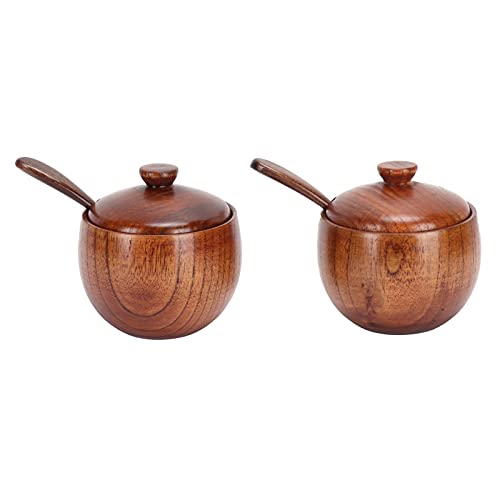 AMONIDA Boîte d'assaisonnement, Bocal à Condiments en Bois Durable 2Set 224g Style Nordique pour la décoration de la Cuisine à la Maison Cover