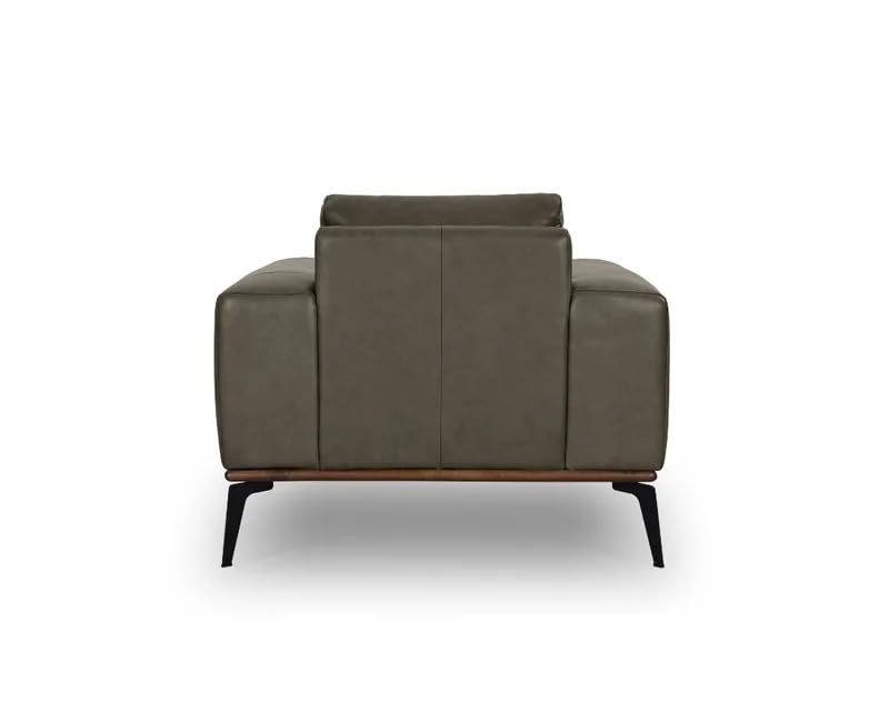 Image of LEGACY OF COMFORT Conley Leather Armchair Lounger Armchair Sofa One Seater Sofa for Living Room Offices Hotels (Green, One Seater)