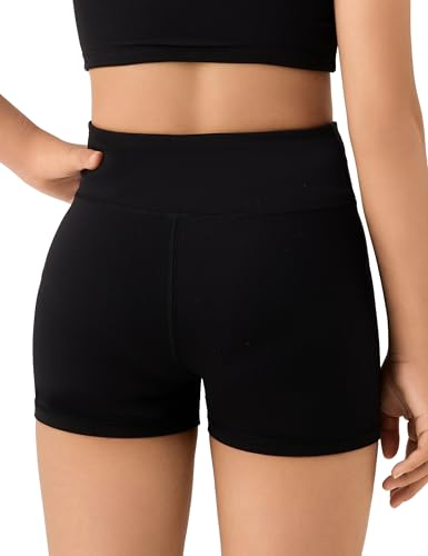 Girls Athletic Biker Shorts with Hidden Pocket High Waisted Dance Kids Shorts Soft Active Yoga Bike Short Teen3