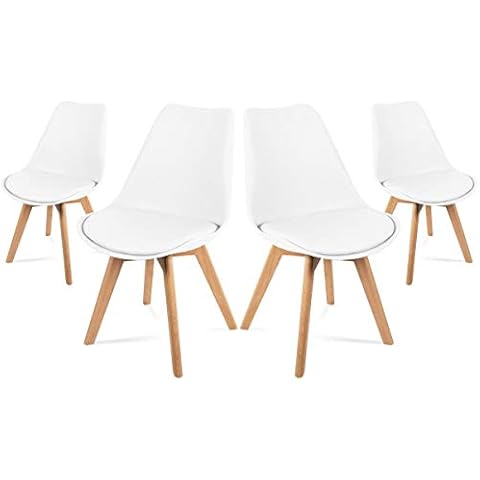 Mc Haus Lena Blanca x4 - Pack de 4 sillas de Comedor Cover