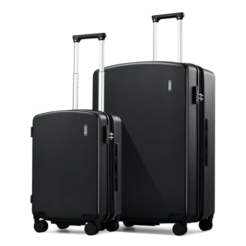 Image of Hanke Expandable Luggage Sets 2 Piece, 20 and 28 Inch Hard Shell Suitcase | PC Hard Shell, 8 Spinner Wheels, TSA Lock, Side Hook, Wet Pocket, Nestable Storage, Family & Couple Travel