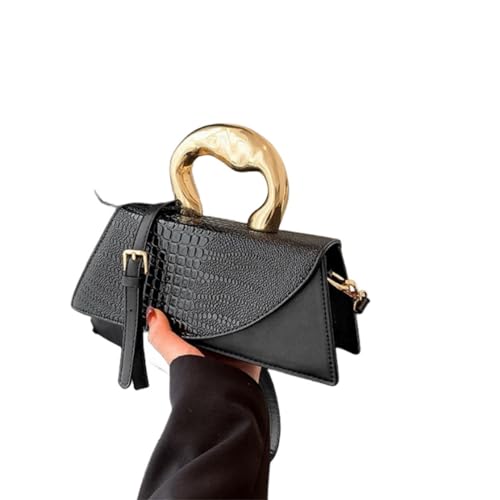 Image of Women Vegan Leather Evening Handbag Crocodile Pattern Handle Clutch Purse Cross Body Envelope Bag