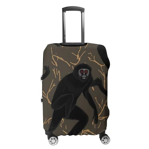 Black Gibbon Monkey Luggage Cover, Washable Elastic Suitcase Cover Protector Fit 18-32 Inch Luggage4