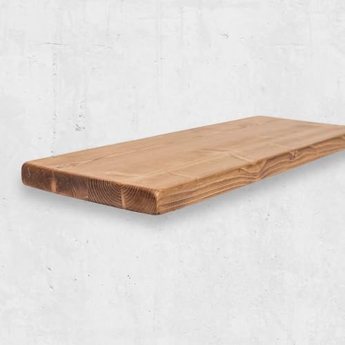 Chill House Estantería Flotante rústica 30 cm x 4.4 cm, Roble Natural, 100cm