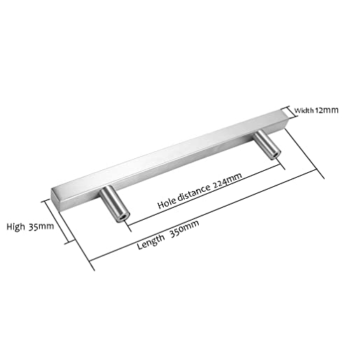 SYDARSYN 2 Pcs Cabinet Handles Stainless Steel T Bar Pulls Kitchen Furniture Bathroom Door Handles Square Cupboard Drawer Knobs Pull Silver 224mm - Image 2