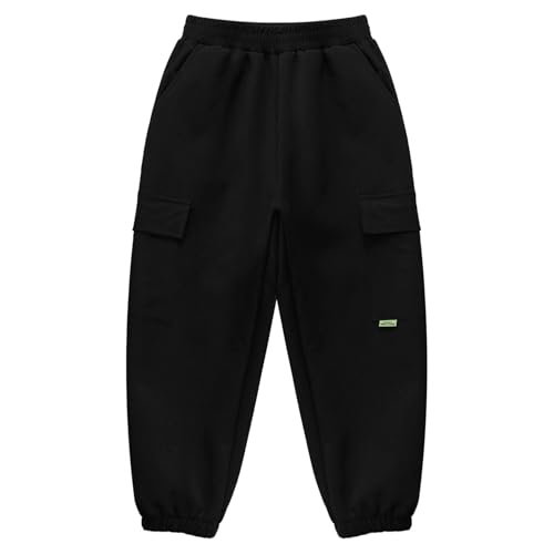 Loyan Unisex Girls Boys Casual Trousers Fleece Lined Sweatpants Winter Warm Jogger Pant with Pockets4