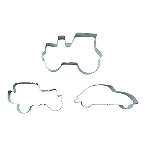 BekkiB 883-3er Ausstecher-Set \"Fahrzeuge\" - Ausstechformen Geländewagen, Traktor und Auto (Käfer) - Spülmaschinengeeignete Formen zum Backen & Basteln