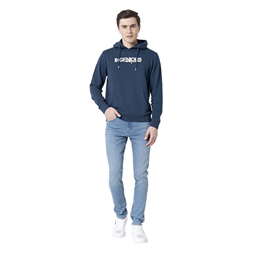 Image of Red Tape Men's Deep Blue Graphic Print Hoodie