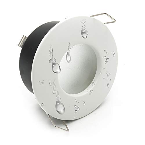 Porta faretto incasso box doccia bagno turco sauna barca yatch stagno IP65 compatibile con tutte le lampade GU10 GU5.3 230V 12V foro incasso consigliato 70mm