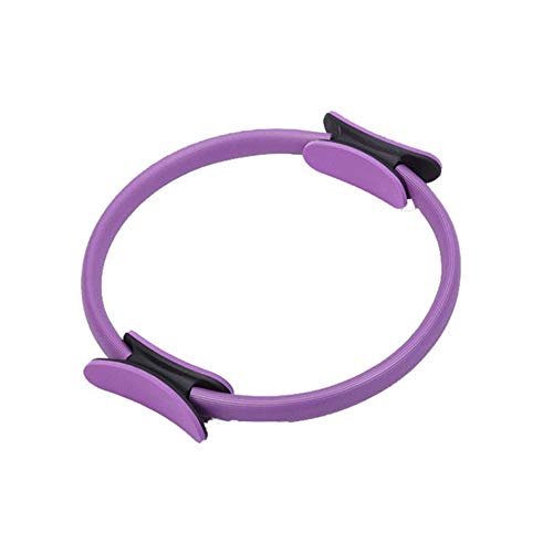 Libertroy Rueda de Yoga con Anillo de Modelado Corporal Tira de Fibra de Vidrio Eva Femenina Aro de Doble Agarre para Yoga o Pilates Herramienta de Ejercicio físico-Púrpura