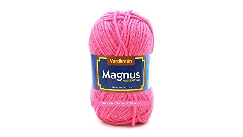 Image of Vardhman Magnus Knitting Yarn 100% Acrylic Bulky 4Ply Yarn (Pack of 1 ball - 100g) - Knitting & Crochet Yarn for Winter Sweaters, Scarves, Blankets | Hypoallergenic, Hand Wash -Bubblegum Pink - Mag016