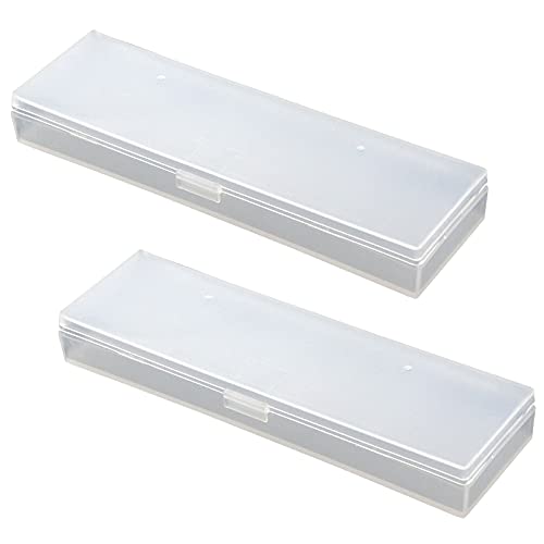T Tulead White Plastic Pencil Boxes Stationery Box Storage Case Pack Of 2 For Pencil,Pen,Ruler #TOP23