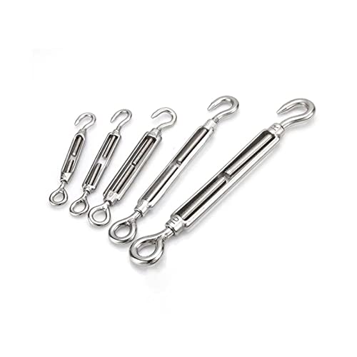 Tensores para cables, Tensión Wire, ajuste con gancho y ojal, perno de tornillo para cable de acero M5, paquete de 2 piezas